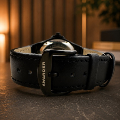 Чоловічий годинник Awarder 050 Де би не був All Black Leather