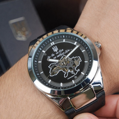 Мужские часы Awarder 050  Де би не був Silver-Black Leather
