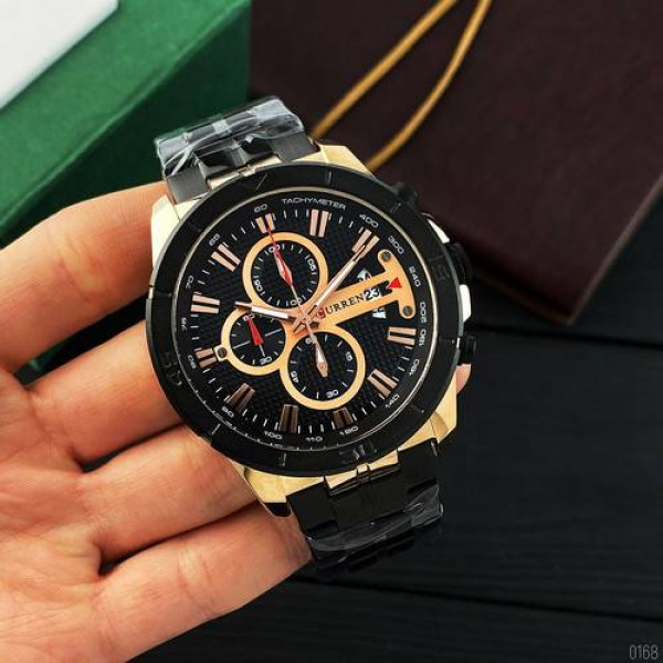 Чоловічий годинник Curren 8337 Black-Cuprum фото 3