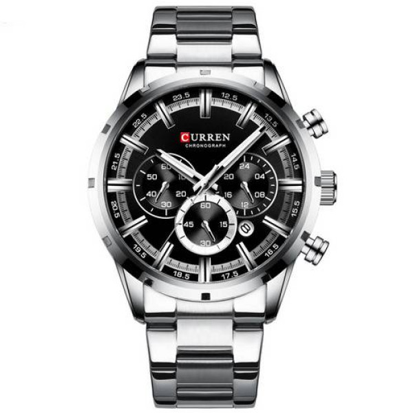 Мужские часы Curren 8355 Silver-Black фото 1