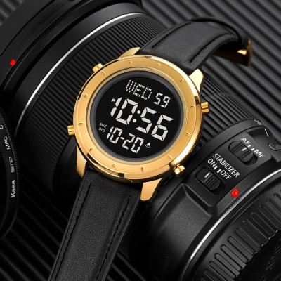 Skmei 1864LGDBK Gold-Black Leather