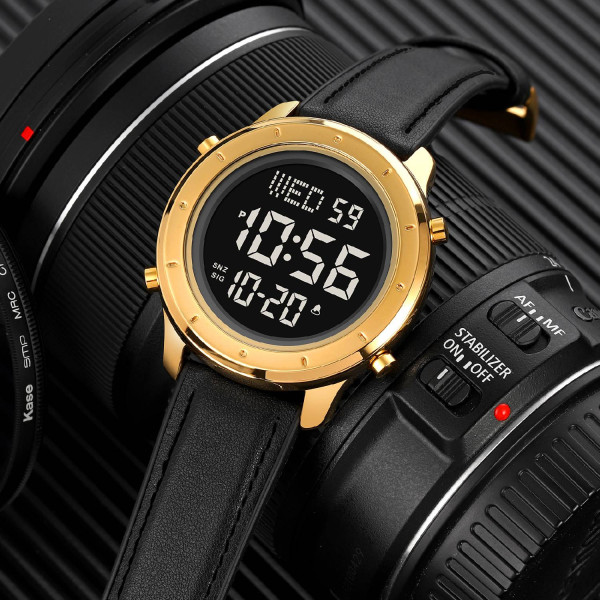 Чоловічий годинник Skmei 1864LGDBK Gold-Black Leather фото 4