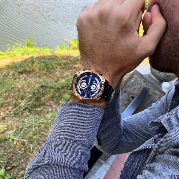 Чоловічий годинник Curren 8360 Blue-Gold фото 7