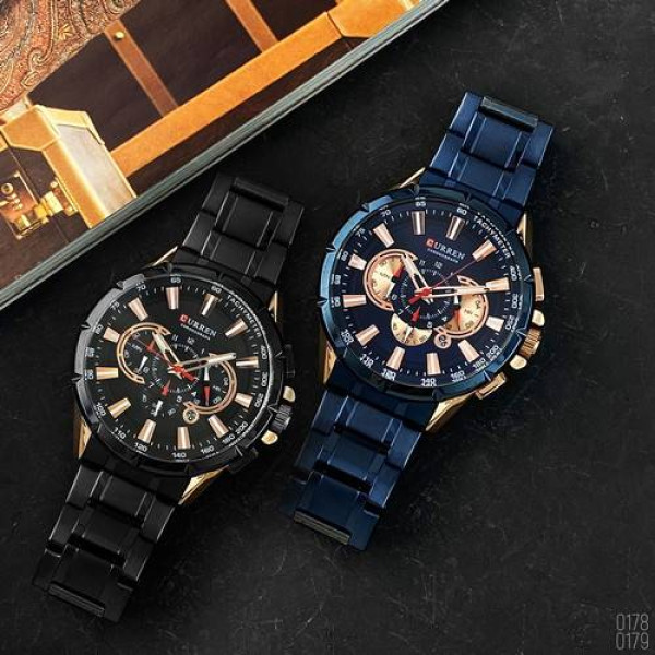 Чоловічий годинник Curren 8363 Black-Cuprum фото 3