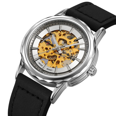 Skmei M035LSIBK Silver-Black Leather