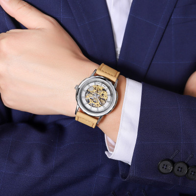 Skmei M035LSILTBN Silver-Light Brown Leather