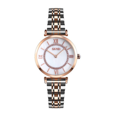 Skmei 9198TRGWTH-S Rose Gold-Silver-White Lady