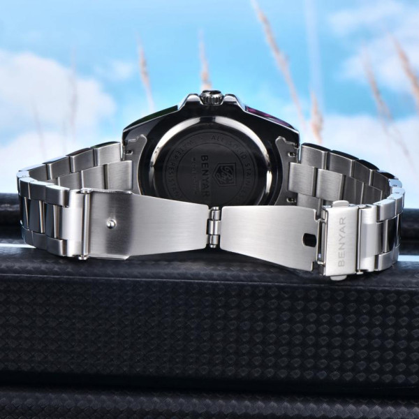 Чоловічий годинник Benyar BY-5223 Silver-Black фото 8