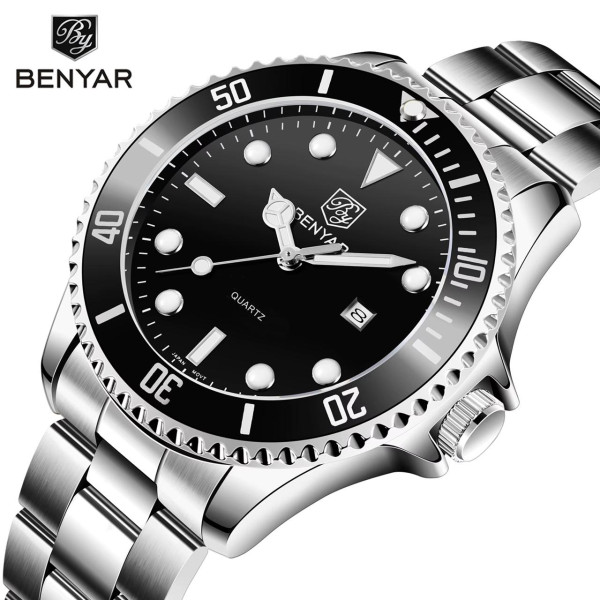 Мужские часы Benyar BY-5223 Silver-Black фото 3