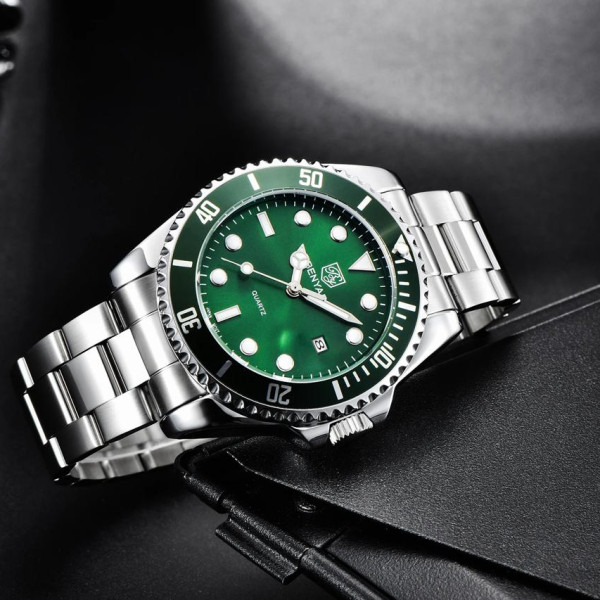 Чоловічий годинник Benyar BY-5223 Silver-Green фото 3