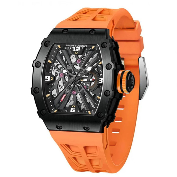 Чоловічий годинник Pagani Design PD-1738 Black-Orange-Silver фото 1