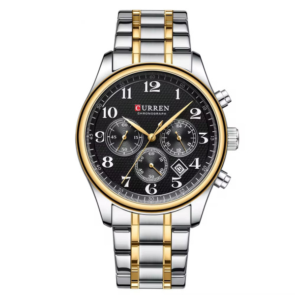 Мужские часы Curren 8466 Silver-Gold-Black фото 1