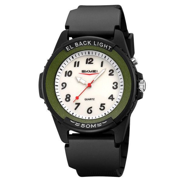 Чоловічий годинник Skmei 2433BKGN-AC Black-Green Namber фото 1