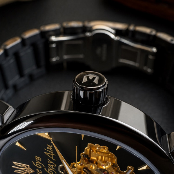 Чоловічий годинник Awarder 048 Не Забуду Дім Black-Gold Steel фото 7