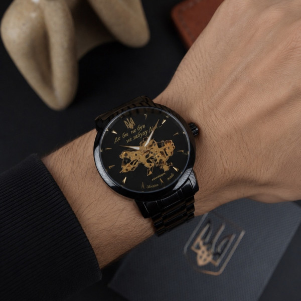 Чоловічий годинник Awarder 048 Не Забуду Дім Black-Gold Steel фото 3