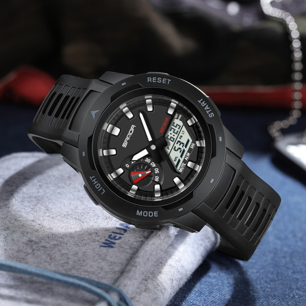 Чоловічий годинник Sanda 3360 Black White фото 3