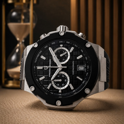 Мужские часы Pagani Design PD-YS032 Silver-Black-Black Rubber