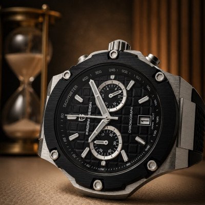 Чоловічий годинник Pagani Design PD-YS032 Silver-Black-Black Rubber