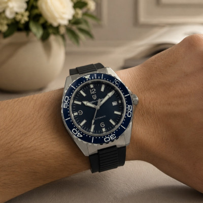 Чоловічий годинник Pagani Design PD-YS034 Silver-Blue-Black Rubber