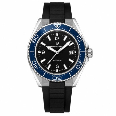 Мужские часы Pagani Design PD-YS034 Silver-Blue-Black Rubber
