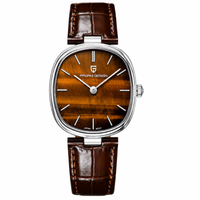 Женские часы Pagani Design PD-1825 Silver-Brown Leather