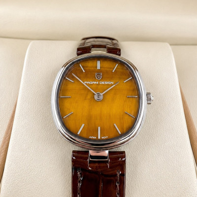 Жіночий годинник Pagani Design PD-1825 Silver-Brown Leather