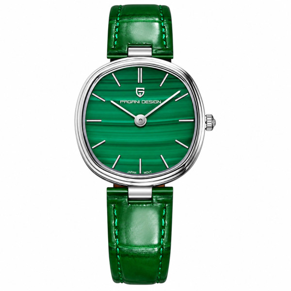 Женские часы Pagani Design PD-1825 Silver-Green Leather фото 1