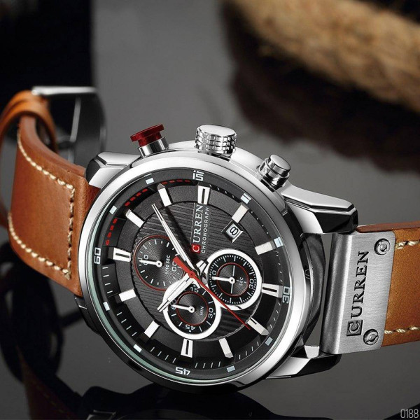 Мужские часы Curren 8291 Brown-Silver-Black фото 3