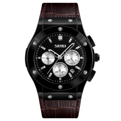 Skmei 9157BN Brown leather