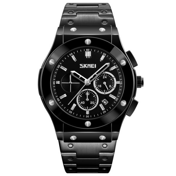 Мужские часы Skmei 9157SBK Black-Steel фото 1