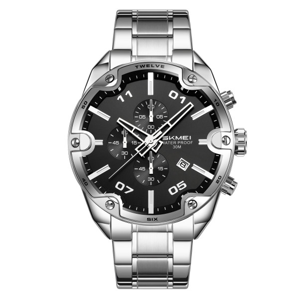 Мужские часы Skmei 9387SIBK Silver-Black фото 1