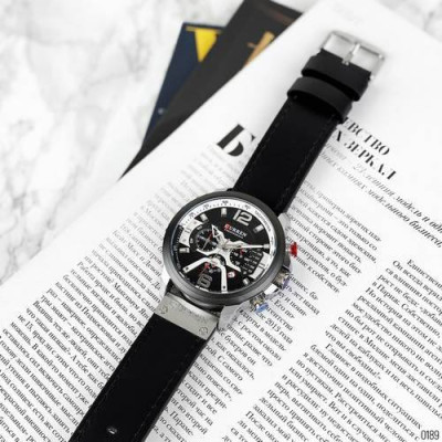 Curren 8329 Black-Silver