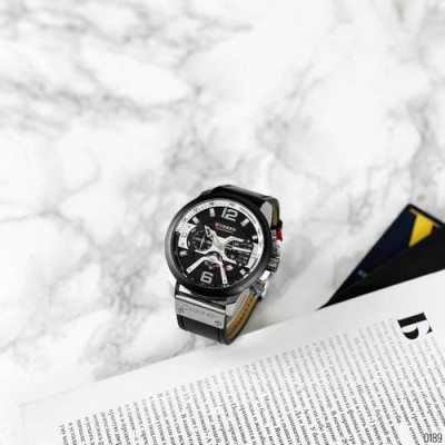 Curren 8329 Black-Silver