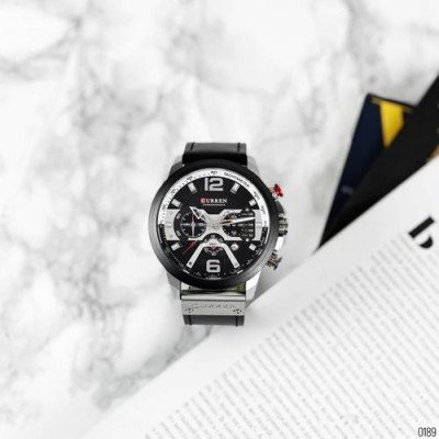 Curren 8329 Black-Silver
