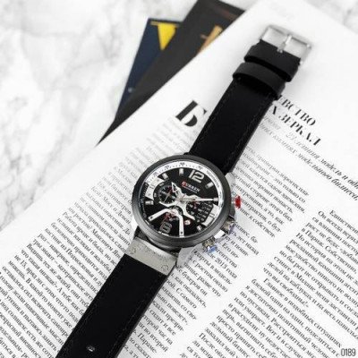 Curren 8329 Black-Silver