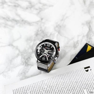 Curren 8329 Black-Silver