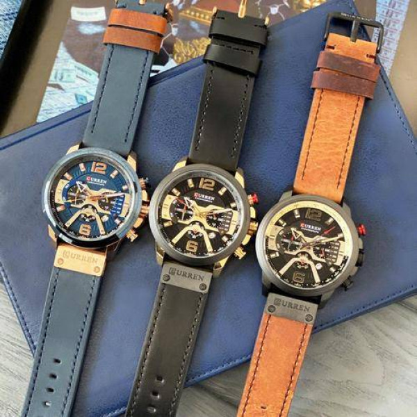 Мужские часы Curren 8329 Blue-Gold фото 5