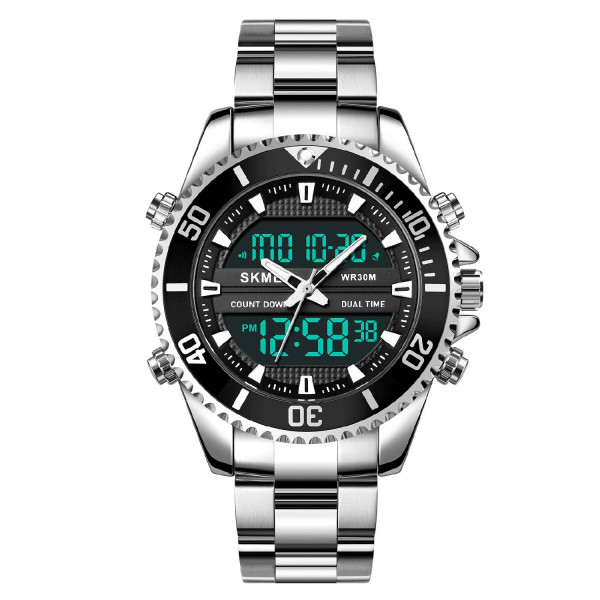 Чоловічий годинник Skmei 1850SIBK Silver-Black фото 3