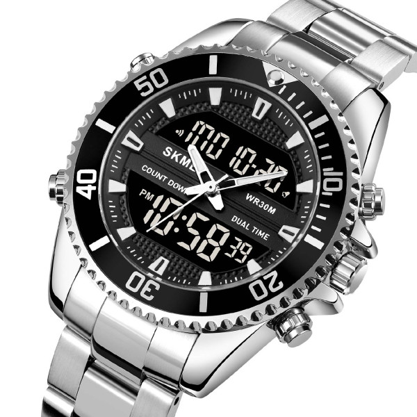 Чоловічий годинник Skmei 1850SIBK Silver-Black фото 4