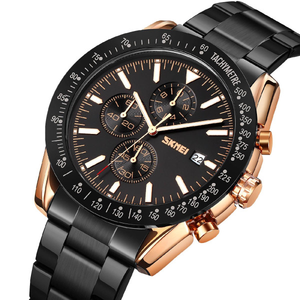 Чоловічий годинник Skmei 9253RGBK Rose Gold-Black фото 3