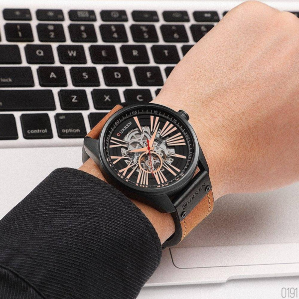 Чоловічий годинник Curren 8299 Black-Gold-Brown фото 5