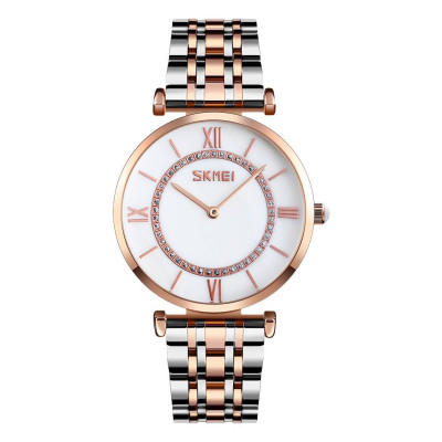 Skmei 9198TRGWTH-B Rose Gold-Silver/White M