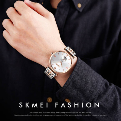 Skmei 9198TRGWTH-B Rose Gold-Silver/White Men