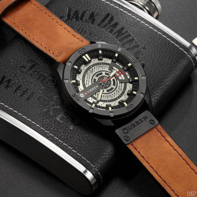 Мужские часы Curren 8301 Black-Light Brown