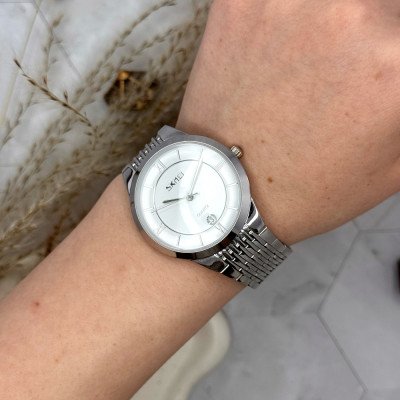 Жіночий годинник Skmei 9139WTSI-B White-Silver B