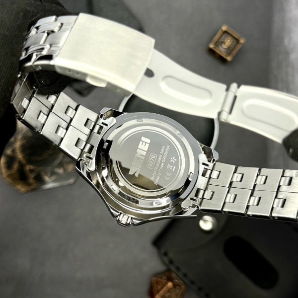 Мужские часы Skmei 9276SSIBU Silver-Blue Steel Strap фото 11