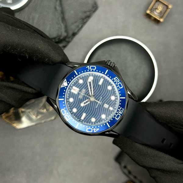 Чоловічий годинник Skmei 9276PBKBU Black-Blue Silicone Strap фото 5