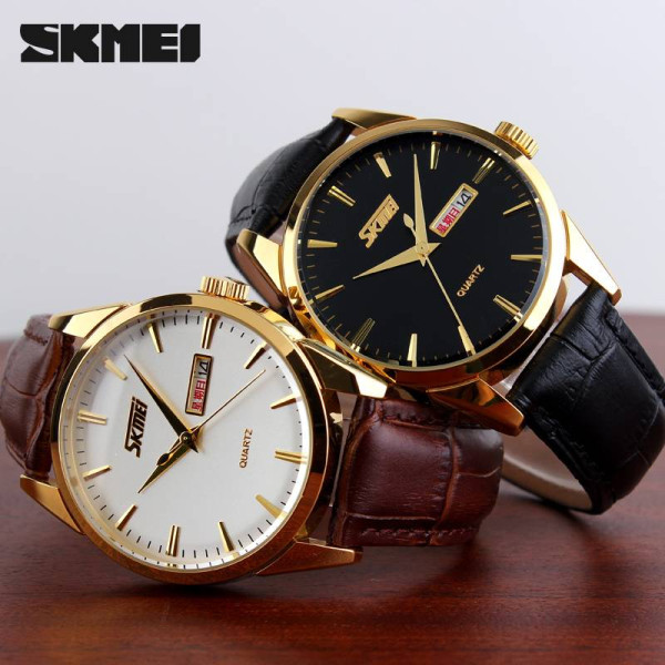 Мужские часы Skmei 9073GDBK-B Gold-Black men фото 5