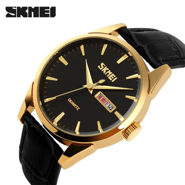 Чоловічий годинник Skmei 9073GDBK-B Gold-Black men фото 3