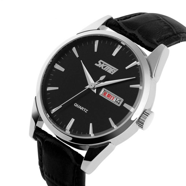 Мужские часы Skmei 9073SIBK-B Silver-Black men фото 3